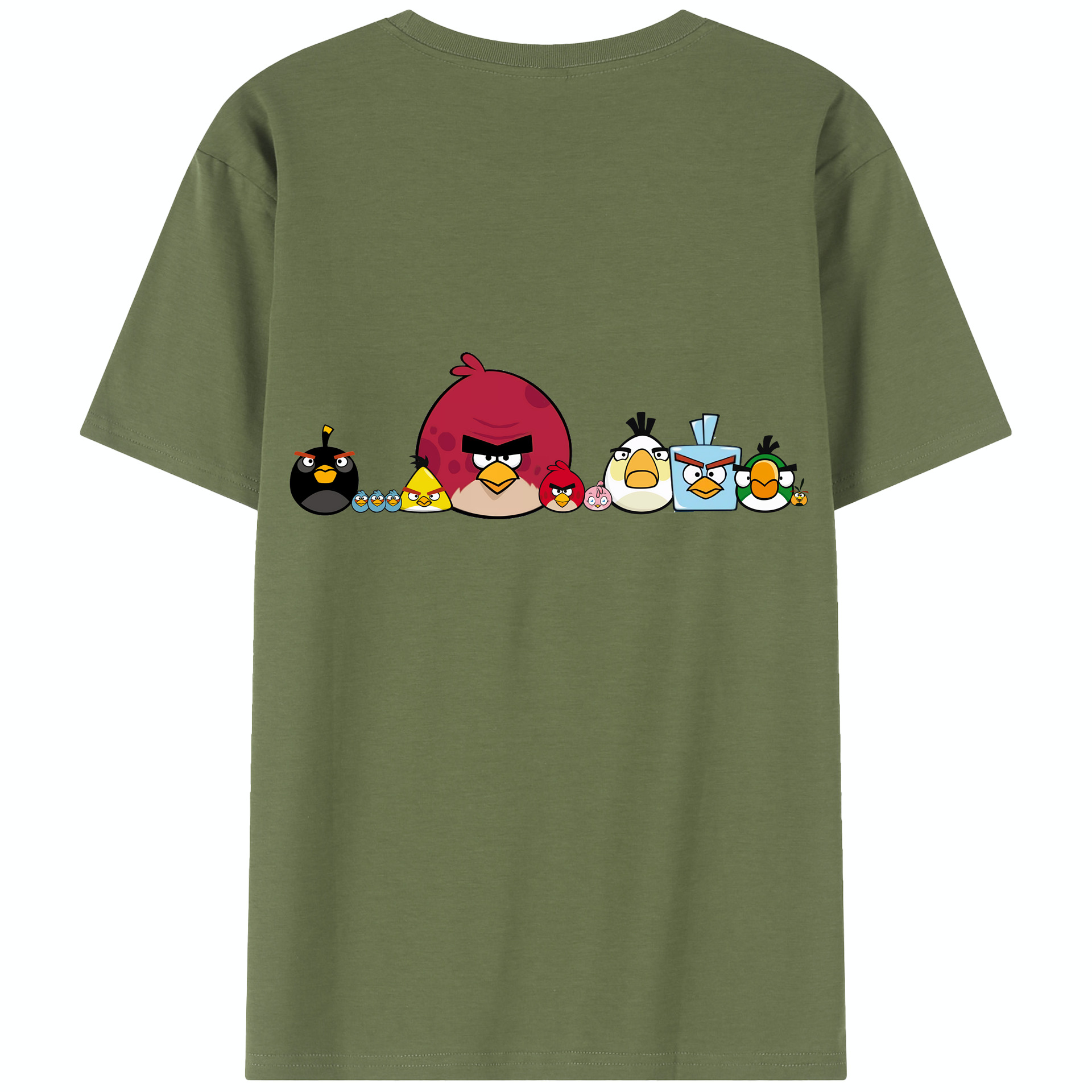 （画像用） Angry Birds アングリーバード 綿100％半袖Tシャツ（背面プリント）